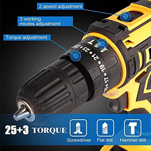 Portable Screwdriver 20V Electric Screwdriver Cordless Electric Drill, Impact Drill 3 in 1 Household Brushless Motor Power Tools Handy Repair Tool Lithium Battery Electric Wrench Impact Drill - Image 2