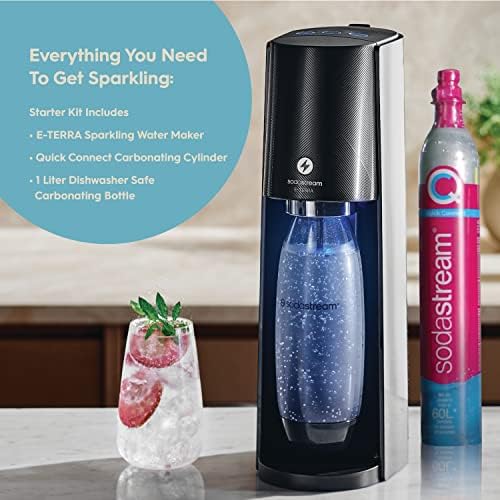 SodaStream E-TERRA Sparkling Water Maker Bundle (Black), with CO2, Carbonating Bottles, and bubly Drops Flavors - Image 3