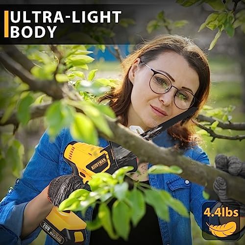 Alloyman 20V Cordless Reciprocating Saw, 0-3000 SPM, with 2 Packs Batteries, Tool-free Blade Change, LED Light Power Reciprocating Saws, 6 Saw Blades Kit for Wood/Metal/PVC Cutting Included - Image 5