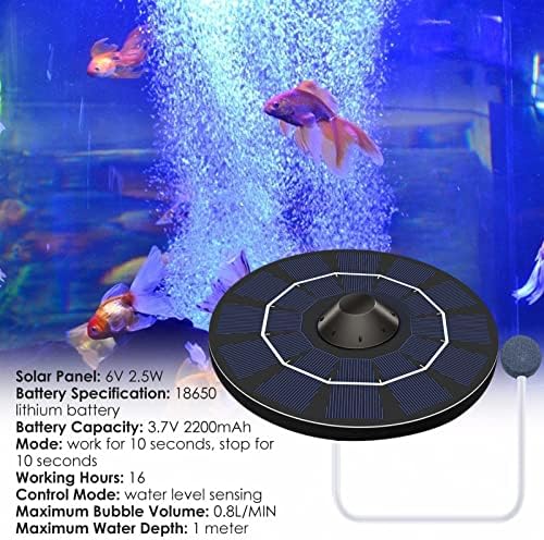 Xiaoxin Solar Pond Oxygenator,6V2.5W Solar Powered Oxygenator Aerator Air Pump,Solar Powered Air Pump Kit, No Noise Solar Pond Aerator for Outdoor Pool Pond Fish Tank Garden - Image 4