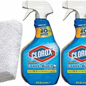 Daley Mint Towel + 2 Clean-Up Cleaner with Bleach, 32oz | Fresh Scent Bleach Spray | All Purpose House Cleaning for Kitchen, Bath, Tile, Counters