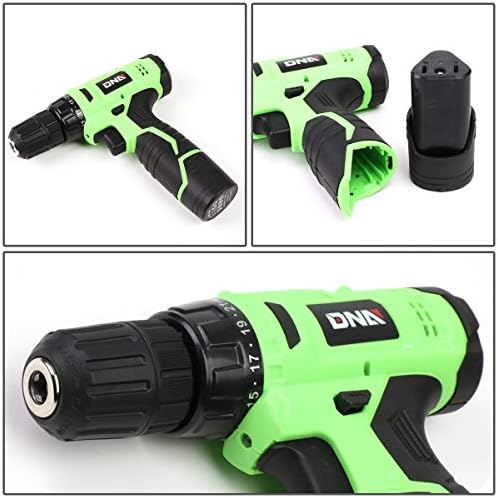 DNA MOTORING TOOLS-00018 Green 27 PCs 12V Cordless Power Drill Driver Bit Set w/Charger+Screwdrivers+Pliers Home Repair Kit, mint green - Image 2