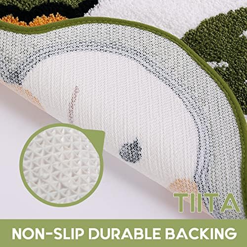 Decorative Bath Rugs Small 18x26 inch Bathroom Mats for Bath Tub Sink Water Absorbent Non Slip Microfiber Shower Rug with TPR Backing for Entrance Indoor Doormats Kitchen Carpet, Green Goose - Image 7