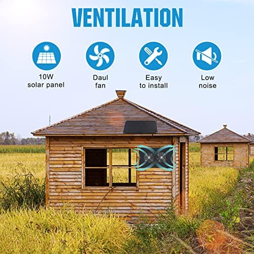 DC HOUSE 20W Solar Powered Dual Metal Shell Exhaust Fan Kit for Chicken Coops, Greenhouses, Sheds, Pet Houses, and Windows - Waterproof and Plug & Play - Image 7