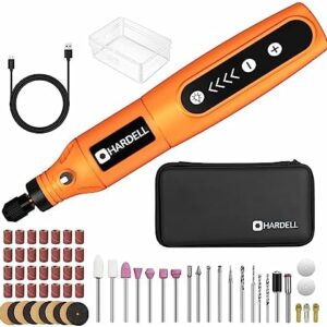 HARDELL Mini Cordless Rotary Tool, 5-Speed and USB Charging Rotary Tool Kit with 61 Accessories, Multi-Purpose 3.7V Power Rotary Tool for Sanding, Polishing, Drilling, Etching, Engraving, DIY Crafts