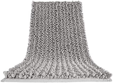 Yimobra Bathroom Rug Mat, 24'' x 17'', Luxury Chenille Shaggy Microfiber Bath Rugs, Extra Soft & Thick, Absorbent Water, Non-Slip, Machine-Washable, Bath Mats for Bathroom Floor,Tub and Shower, Gray - Image 8