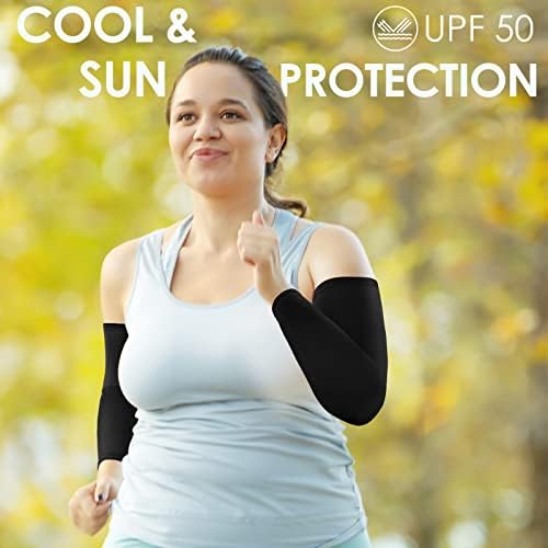 4 Pairs Plus Size Arm Sleeves UV Sun Protection Cooling Ice Silk Oversized Compression Sleeve Cover for Women - Image 5
