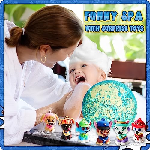 Bath Bombs for Kids with Surprise Inside: Supbec XXL Organic Bath Bombs Gift Set Rich in Natural Essential Oils, Paw Dog Bath Bombs for Dry Skin Moisturize, Gifts for Kids Boys Girls (6 Pcs, 5 OZ) - Image 5
