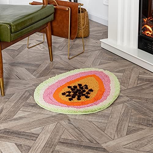ZSCYD-yingda1992 Passion Fruit Shaped Rug Fruits Bath Mat Area Rug Non-Slip Bathroom Door Mat for Bedroom Bathroom Kitchen Cartoon Area Rug for Bathroom Soft Bathmat Home Decor (47x65cm/18.5x25.6in) - Image 8