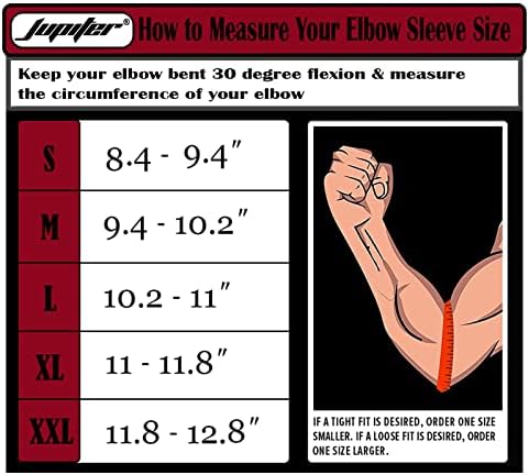 Jupiter Elbow Sleeves (Pair),Support for Squat,Weightlifting,Powerlifting,Basketball and Tennis,5mm Neoprene Compression Brace for Both Women and Men (XX-Large) - Image 3