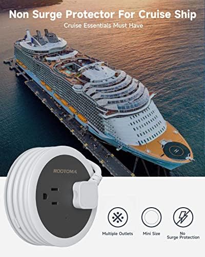 Travel Power Strip USB C, 4 FT Winding Flat Plug Extension Cord with 4 AC Outlets, 3 USB (1 USB C), Portable Mini Power Strip, Compact for Travel, Dorm Room, Cruise Essentials, Travel Gear, Grey - Image 7