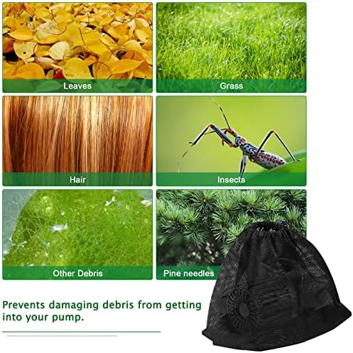 Hecaty 2 Pack 17.7"x 17.7" Pump Barrier Bag, Pond Pump Filter Bag, Black Media Bag Large Pump Mesh Bag for Outdoor Water Ponds Filters (2Pcs-17.7"x 17.7") - Image 6