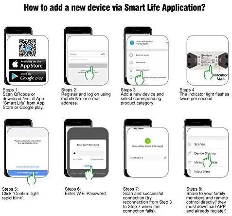 WiFi Switch, eMylo Smart WiFi Relay Switch Wireless Light Remote Control Module for Smart Home Automation Compatible with Alexa Google Assistant - Image 3