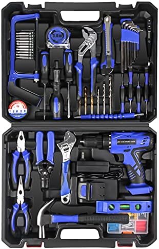jar-owl 21V Tool Set with Drill, 350 in-lb Torque, 0-1350RMP Variable Speed, 10MM 3/8'' Keyless Chuck, 18+1 Clutch, 1.5Ah Li-Ion Battery & Charger for Home Tool Kit - Image 7