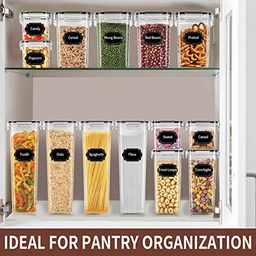 PRAKI Airtight Food Storage Containers Set with Lids - 24 PCS, BPA Free Kitchen and Pantry Organization, Plastic Leak-proof Canisters for Cereal Flour & Sugar - Labels & Marker - Image 5
