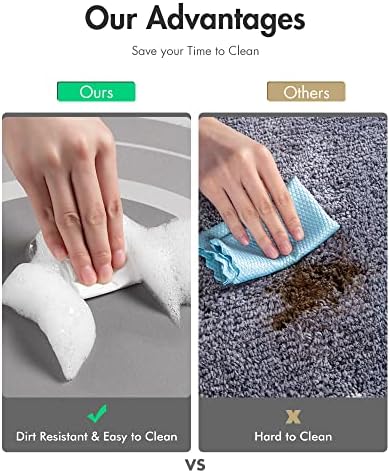 MontVoo-Bathroom Rug Mat-Bath Mat Rug for Bathroom Non Slip Absorbent No Stains Quick Dry Bathroom Floor Mat Washable-Thin Bathroom Rugs Fit Under Door-Rubber Bathmat Shower Rug-24"x35" Gray - Image 3