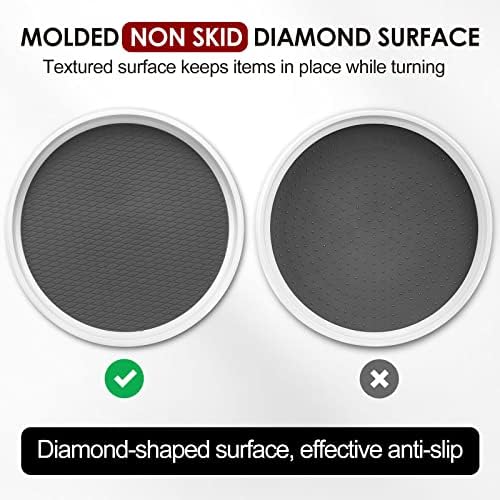 [ 4 Pack ] 12 Inch Non-Skid Turntable Lazy Susan Organizers - Spinning Rack for Cabinet, Pantry Organization and Storage, Kitchen, Fridge, Vanity, Countertop, Under Sink Organizing, Spice Spinner - Image 3