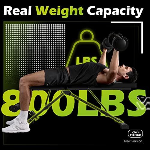 FLYBIRD Weight Bench, Adjustable Strength Training Bench for Full Body Workout with Fast Folding-New Version - Image 6