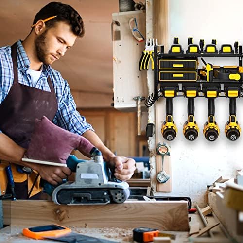Power Tool Organizer,Garage Organizers,Drill Holder Wall Mount, Drill Storage Rack, Heavy Duty Metal Tool Shelf Utility Racks - Utility Storage Rack for Cordless Drill ,Gift for Father Men Dad - Image 8