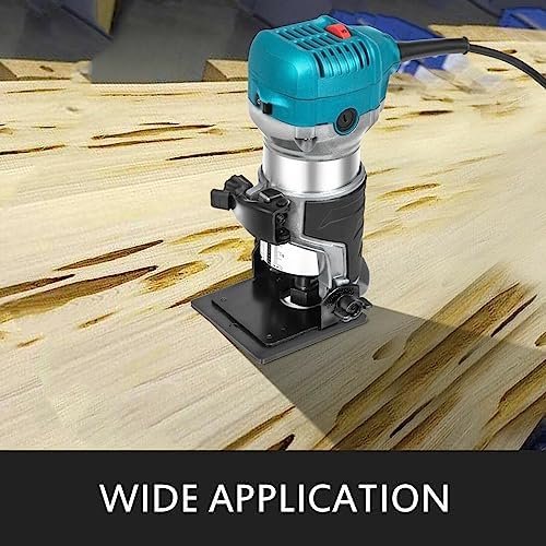 Wood Router Wood Trimmer Machine Electric Hand Trimmer 30000RPM Power Carpentry Tool Woodworking Trimming Grooving Carving (Color : 710W Set 2) - Image 2