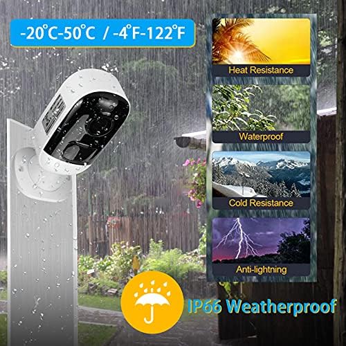 ARMIDO Outdoor Expandable Wireless Security Camera System 2PCS 3MP Wire Free Rechargeable Battery Powered Security Cameras 30ft Night Vision,PIR Motion Detection, 2-Way Audio (2-Cam Kit) - Image 5