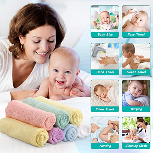 HOMEXCEL Baby Washcloths 24 Pack-Microfiber Coral Fleece Baby Bath Face Towel 7x9 Inch Extra Absorbent and Soft Burp Cloth and Wash Cloths for Newborn-Infants and Toddlers-Gentle On Sensitive Skin - Image 2