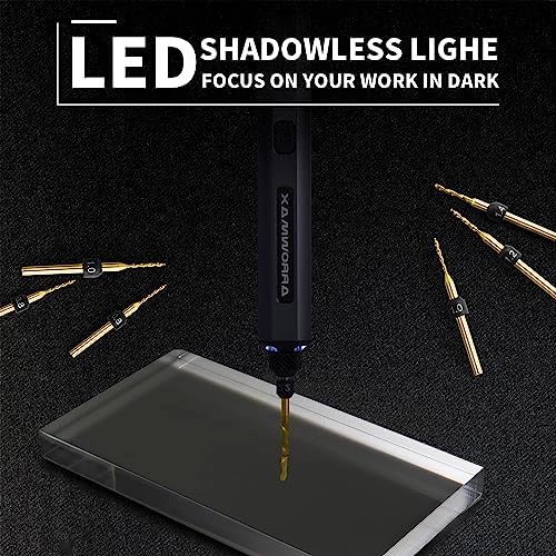 ARROWMAX Mini Electric Drill 15 in 1 with Benchtop Press, Cordless, LED Lights, Needle Vise Hand Drill Kit, 10 HSS Drill bits, 3/32-Inch Keyless Chuck, Variable Direction (SDS MINI PLUS),Black - Image 4