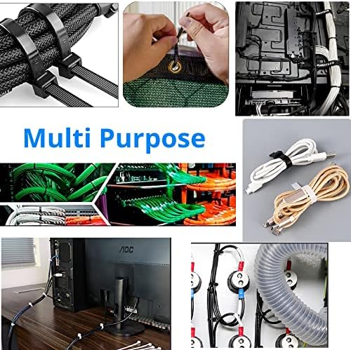 600 Pcs Black Zip Ties Heavy Duty 6 8 12 Inch Width 0.18 inch 54lbs Tensile Strength - Self-Locking Industrial Multi-Purpose UV Resistant Premium Nylon Cable Wire Ties - Image 7