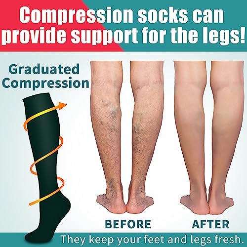 Laite Hebe 4 Pairs-Compression Socks for Women&Men Circulation-Best Support for Nurses,Running,Athletic - Image 2