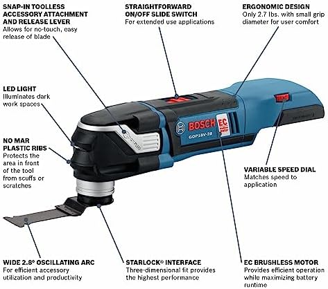 BOSCH GXL18V-270B22 18V 2-Tool Combo Kit with Chameleon Drill/Driver Featuring 5-In-1 Flexiclick® System and StarlockPlus® Oscillating Multi-Tool - Image 2