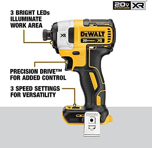 DEWALT 20V MAX XR Impact Driver, Brushless, 3-Speed, 1/4-Inch, Tool Only (DCF887B) - Image 3