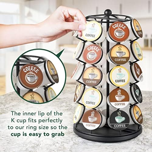 Nifty K Cup Holder – Compatible with K-Cups, Coffee Pod Carousel | 35 K Cup Holder, Spins 360-Degrees, Lazy Susan Platform, Modern Black Design, Home or Office Kitchen Counter Organizer - Image 2