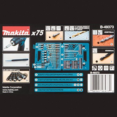 Makita B-49373 75 PC Metric Drill and Screw Bit Set - Image 4