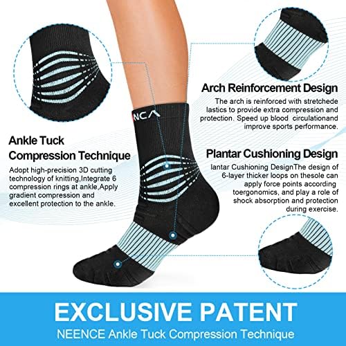 NEENCA Compression Socks, Medical Athletic Ankle Socks for Injury Recovery & Pain Relief, Sports Protection—1 Pair, 20-30 mmhg - Image 3