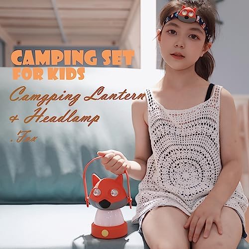 Outdoor Equipment LED Camping Lantern & Headlamp Set for Kids, FANT.LUX Battery Powered Night Light for Emergency, Hurricane, Lightweight Tent Lamp - Image 2