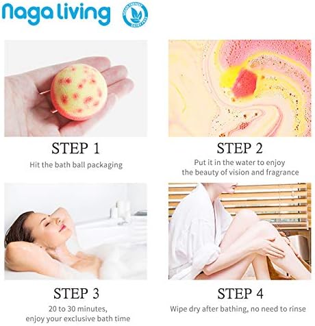 Nagaliving Bath Bombs Gift Set, 10 Organic Bubble Bath Bombs, Bath Gift for Valentine’s Day, Christmas - Image 7