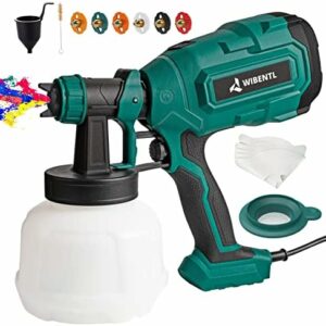 WIBENTL Paint Sprayer, 700W HVLP Electric Spray Paint Gun, with 6 Copper Nozzles & 3 Patterns, Paint Sprayers for Home Interior and Exterior, Furniture, Fence, Walls, DIY Works, Ceiling WSG10A