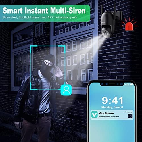 Solar Security Cameras Wireless Outdoor, SeeVision 2K Battery Powered PTZ WiFi 3MP Security Camera for Home with Spotlight, PIR Motion Detection,Siren, Color Night Vision, 2-Way Talk, SD/Cloud Storage - Image 5