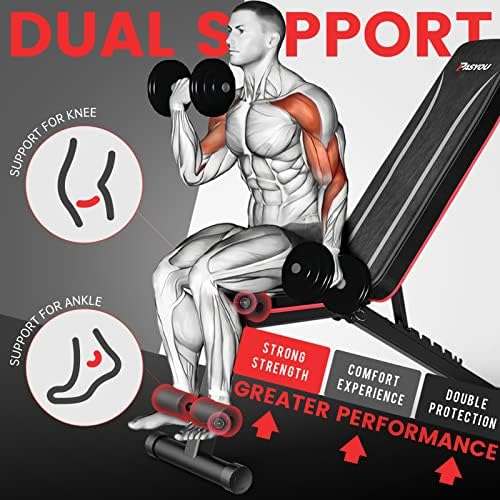 PASYOU Adjustable Weight Bench Full Body Workout Multi-Purpose Foldable Incline Decline Exercise Workout Bench for Home Gym - Image 7
