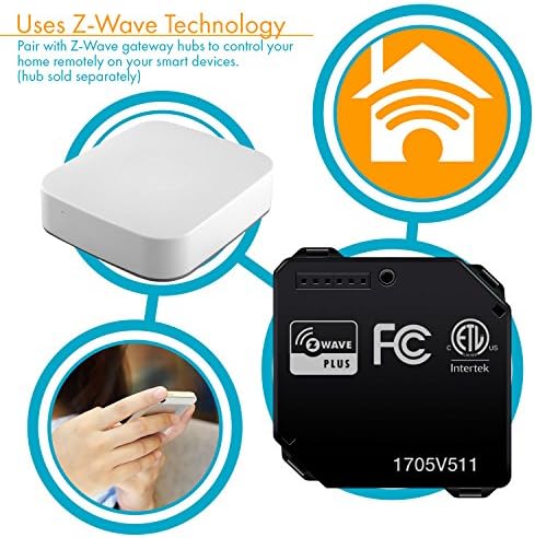ENERWAVE Z-Wave Plus Relay, Hidden Smart Switch Wireless Remote Control to Lights and Ceiling Fans, 120-277VAC, 10A, Neutral Wire Required, ZWN-RSM1-PLUS, Black - Image 5