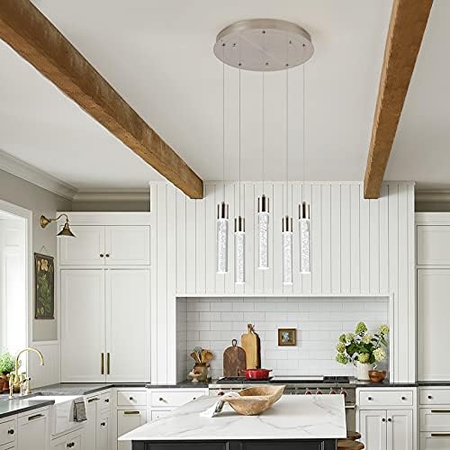 votag 5-Light Pendant Lights for Kitchen Island, Kitchen Pendant Lighting Over Island,Integrated Modern Pendant Light with Crystal 40W,6000k Dimmable - Image 6