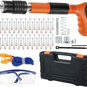 Txkrhwa Manual Mini Steel Nailer Tool, Mini Nailer Tool, Manual Wall Nail Fastening Tool, Low Noise Air Nailer Machine Adjustable Cement Wall Nailer Hand Tool Reusable for Woodworking Decoration