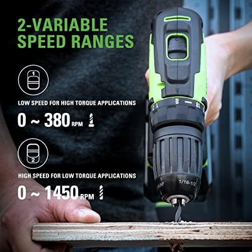 Greenworks 24V Brushless Cordless Drill Impact Driver Combo kit, 1/2”Drill & 1/4”Hex Impact Driver Power Tool Kit, Included 2 Batteries, 1 Charger, 8 pcs Bit Set & Bag - Image 3