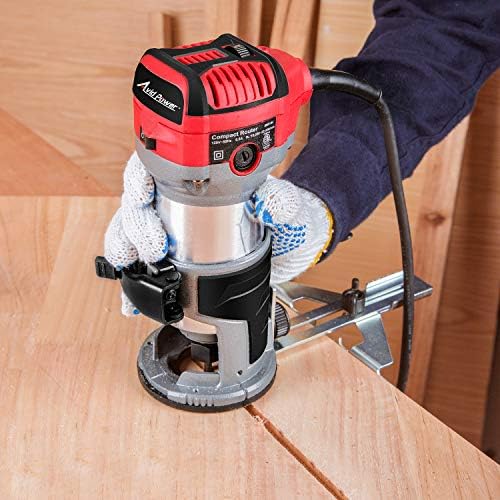 AVID POWER 6.5 Amp 1.25 HP Compact Router Tools for Woodworking, Fixed Base Wood Router with Trim Router Bits, 6 Variable Speeds, Edge Guide, Roller Guide and Dust Hood - Image 6