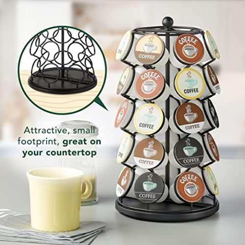 Nifty K Cup Holder – Compatible with K-Cups, Coffee Pod Carousel | 35 K Cup Holder, Spins 360-Degrees, Lazy Susan Platform, Modern Black Design, Home or Office Kitchen Counter Organizer - Image 8