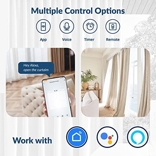 Osprey Electronics Smart Curtain Robot, Electric Smart Curtain Opener, Wireless App Control, Compatible with Alexa, Google Assistant, Roman Rod, Single side opening - Image 4