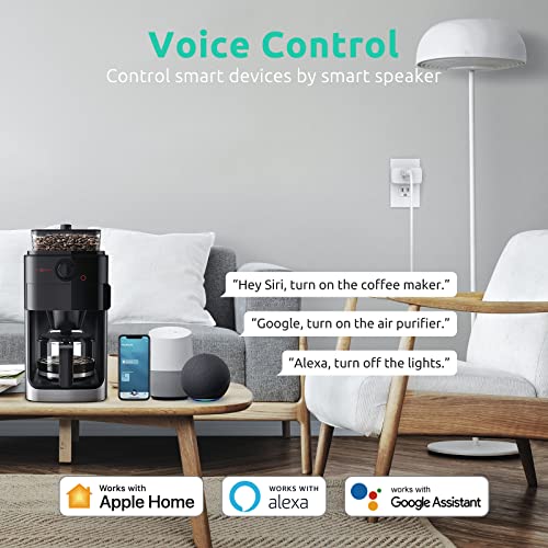 VOCOlinc Homekit Smart Plug Works with Alexa, Apple Home, Google Assistant, WiFi Smart Plug That Work with Alexa, Electrical Timer Outlet Support Siri, No Hub Required, 15A, 2.4GHz, 110~120V (3 Pack) - Image 2
