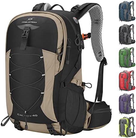 Maelstrom Hiking Backpack,Camping Backpack,40L Waterproof Hiking Daypack with Rain Cover,Lightweight Travel Backpack,Khaki