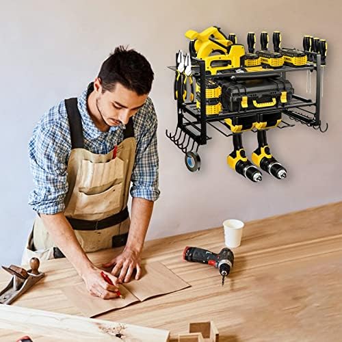 Power Tool Organizer,Garage Organizers,Drill Holder Wall Mount, Drill Storage Rack, Heavy Duty Metal Tool Shelf Utility Racks - Utility Storage Rack for Cordless Drill ,Gift for Father Men Dad - Image 9