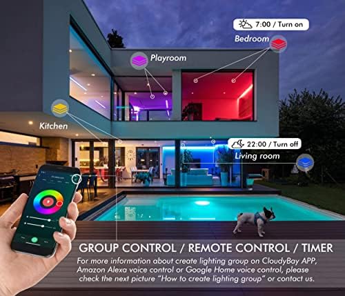 CLOUDY BAY [6 Pack] 4inch Smart WiFi LED Recessed Lights,RGBCW Color Changing Recessed Lighting,Compatible with Alexa and Google Home Assistant,No Hub Required,10W 2700K-6500K,CRI90+ Wet Location - Image 4